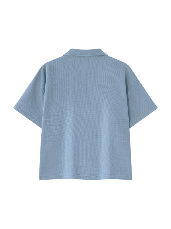 Unisex Waffle Boxy Polo Shirt