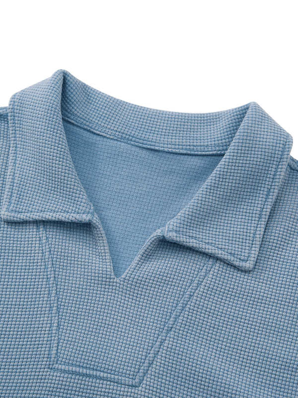 Unisex Waffle Boxy Polo Shirt