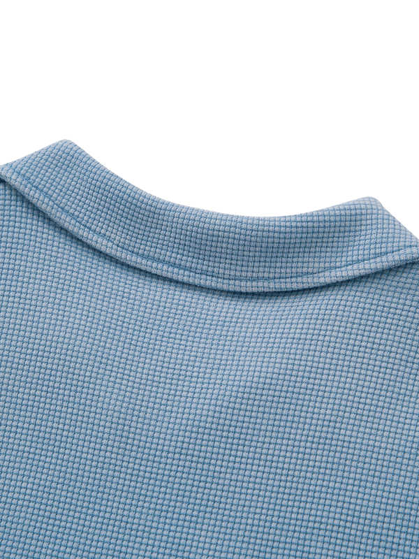 Unisex Waffle Boxy Polo Shirt