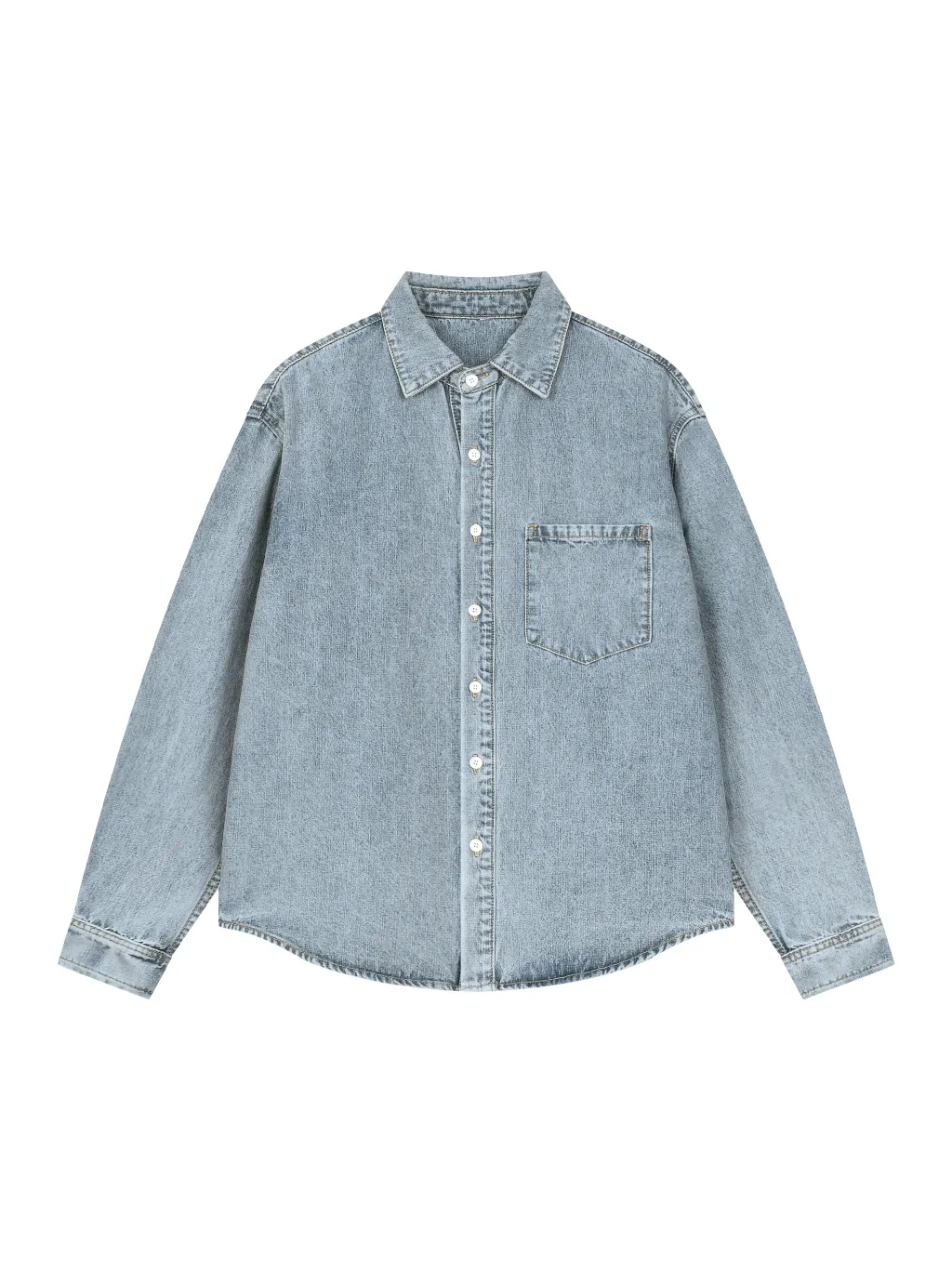 Unisex Vintage Wash Denim Shirt - Main Image
