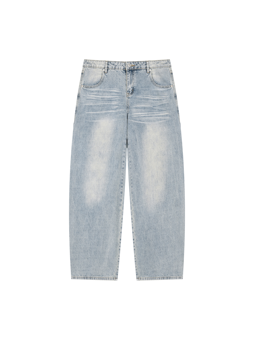 Men’s Enzyme Wash Wide Leg Jeans - Main Image