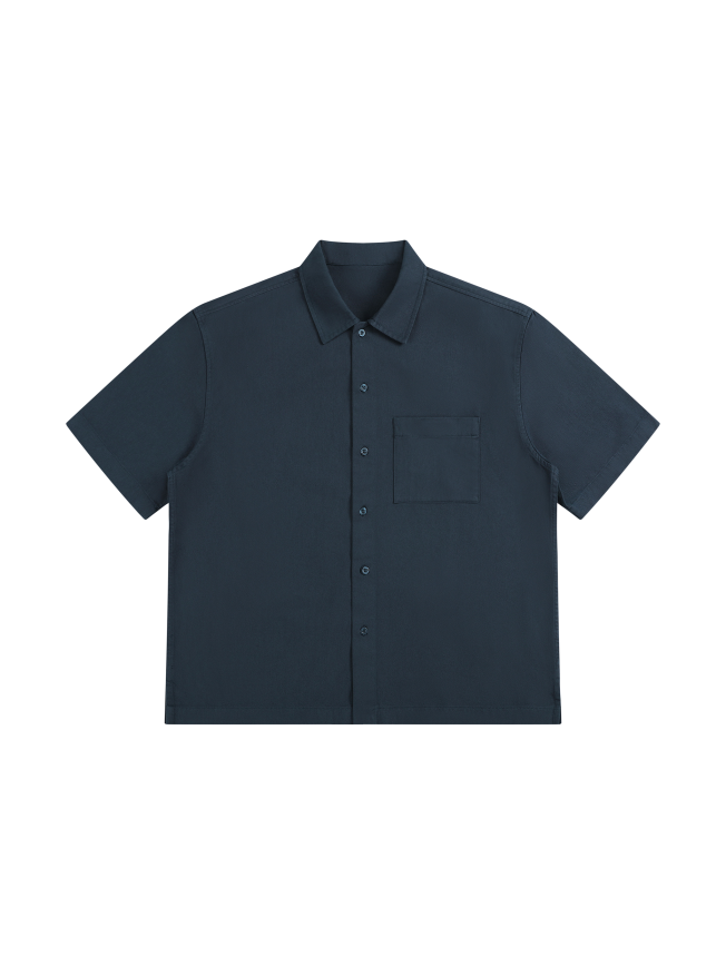 Unisex Boxy Patch Pocket Short Sleeve Shirt