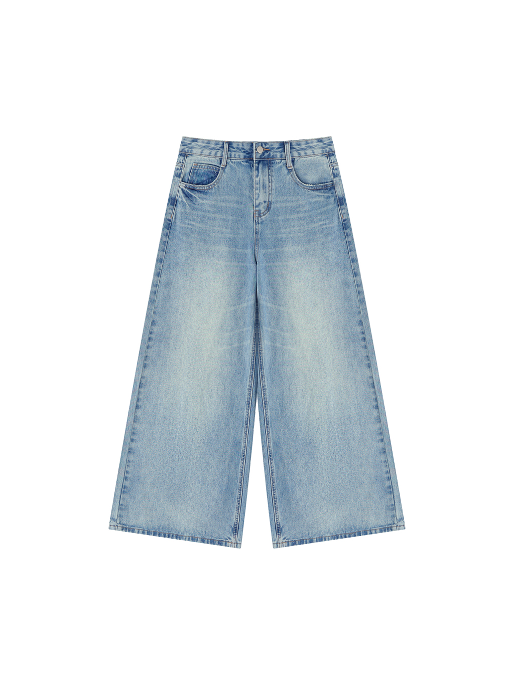 Women’s Vintage Wash Wide Leg Jeans - Main Image
