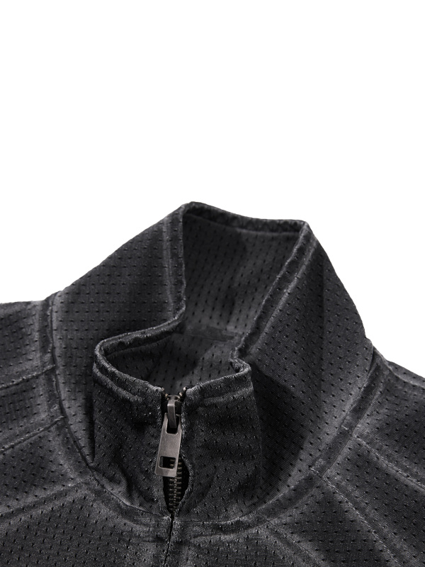 Unisex Vintage Wash Mesh Full-Zip Vest