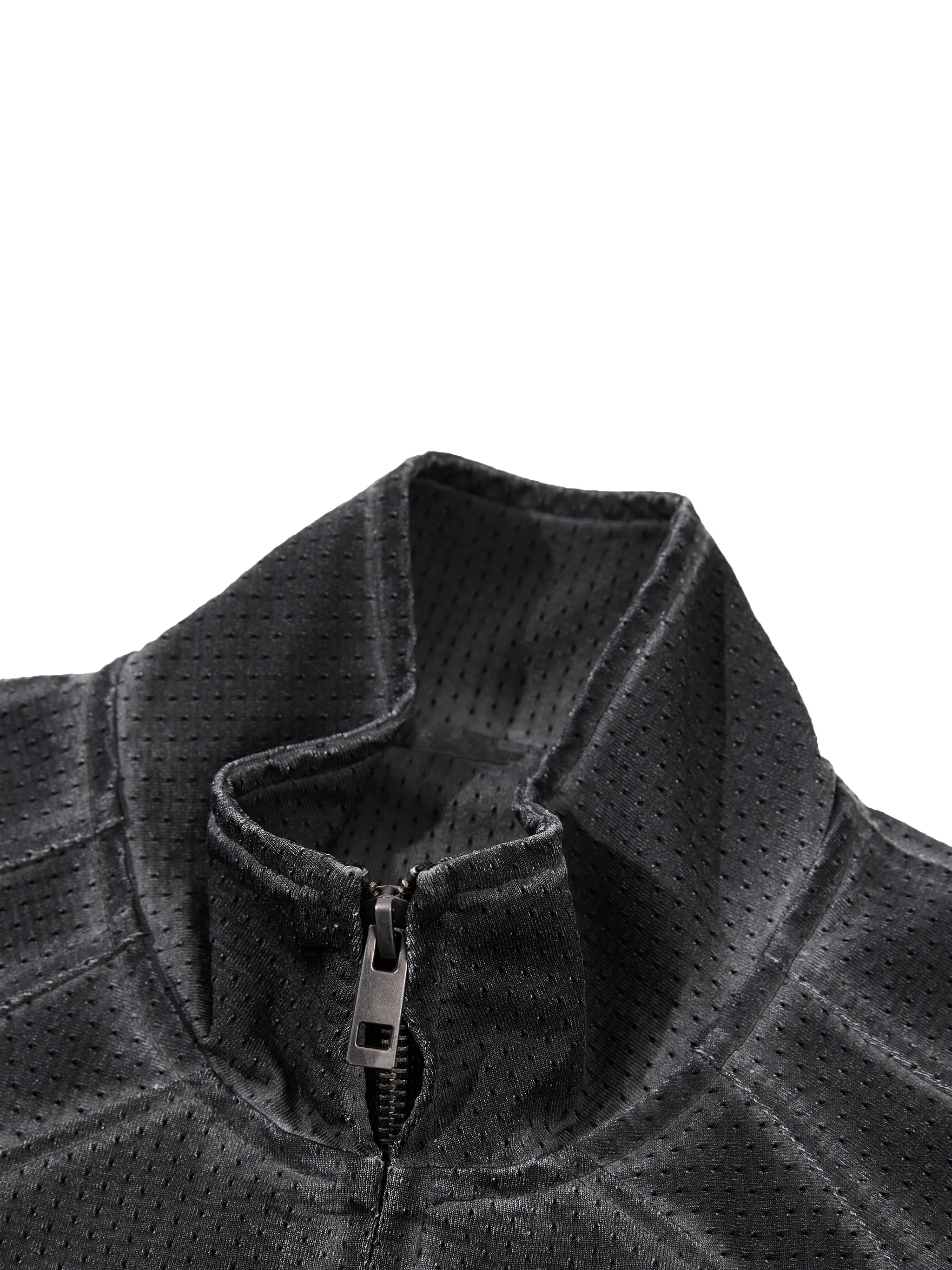 Unisex Vintage Wash Mesh Full-Zip Vest