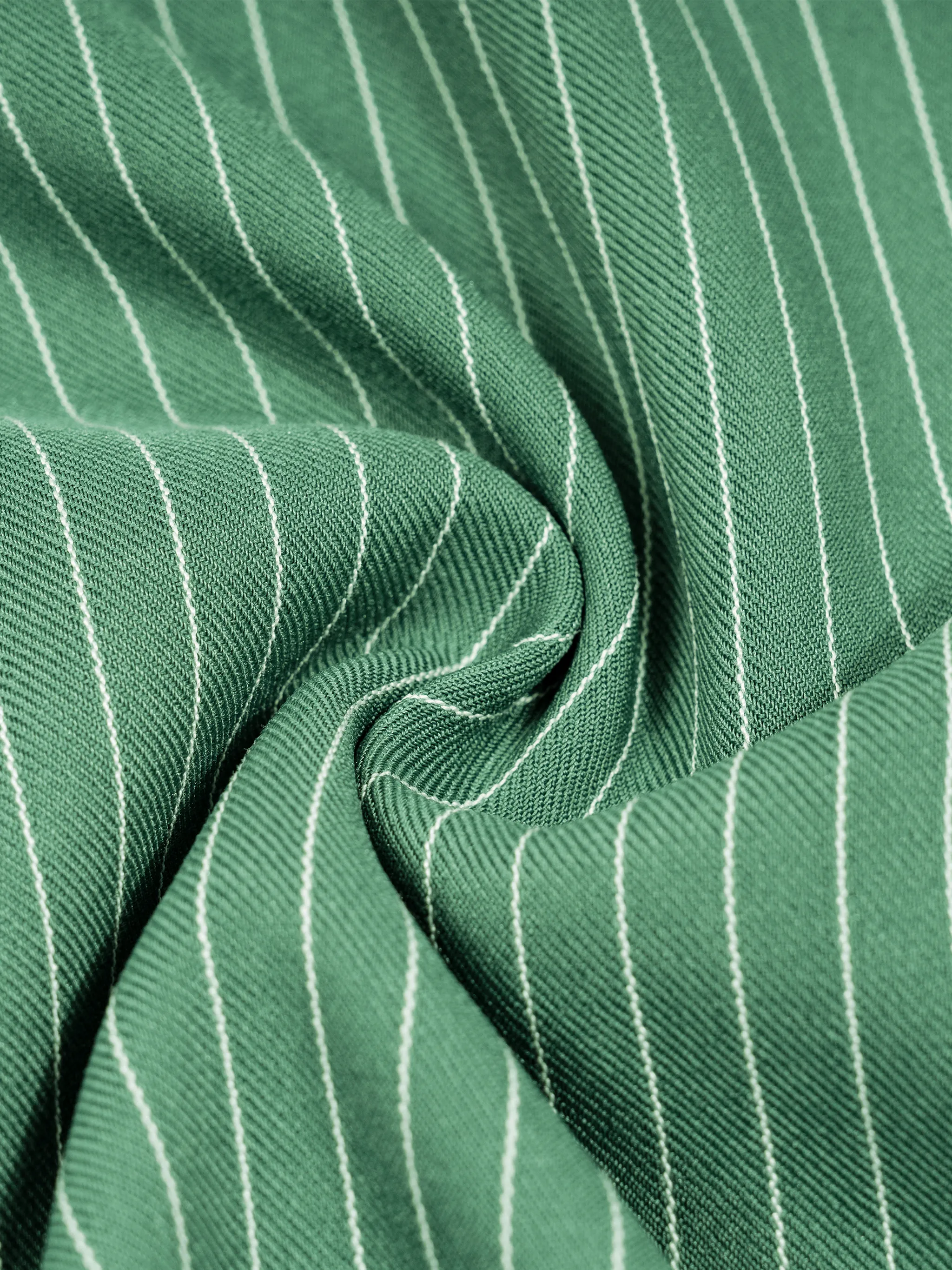 Unisex Striped Boxy Contrast Collar Shirt