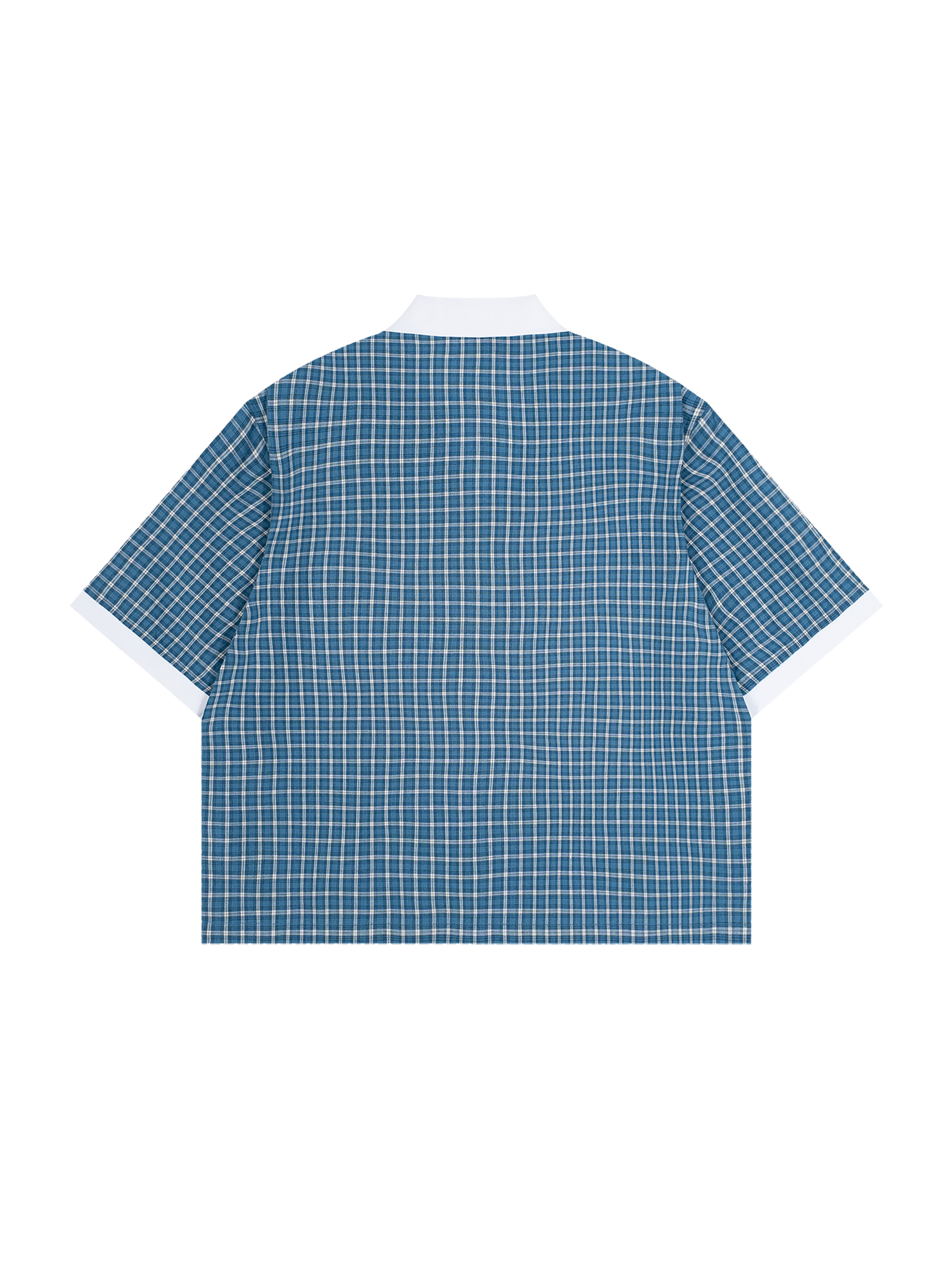 Unisex Boxy Plaid Color Block Polo Shirt #UT0115 | TAPSTITCH