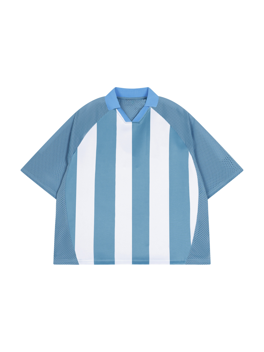 Unisex Striped Mesh Boxy Soccer Jersey - Main Image