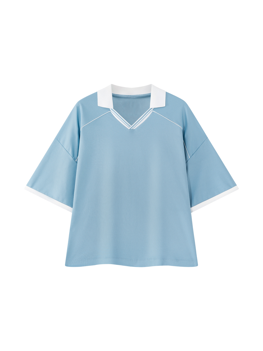 Unisex Collared Piping Boxy Soccer Jersey - Main Image
