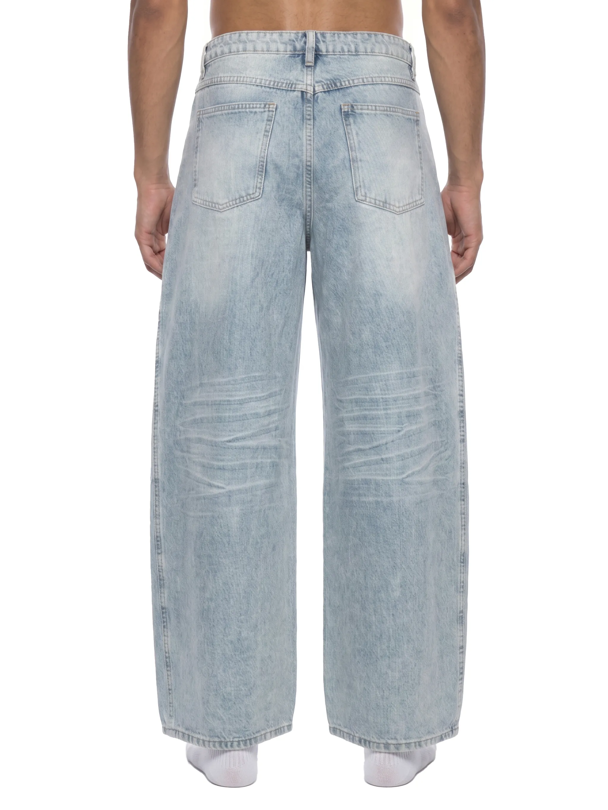 Men’s Enzyme Wash Wide Leg Jeans