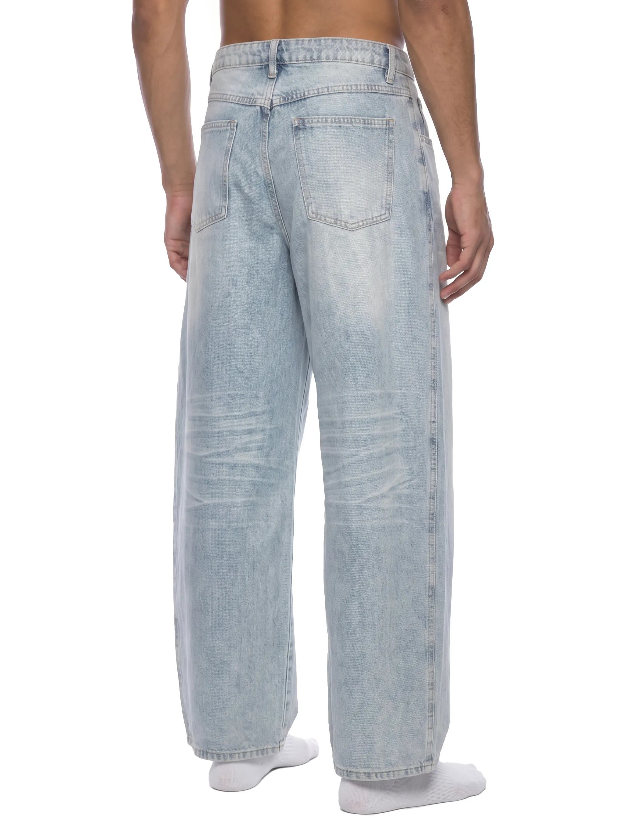 Men’s Enzyme Wash Wide Leg Jeans