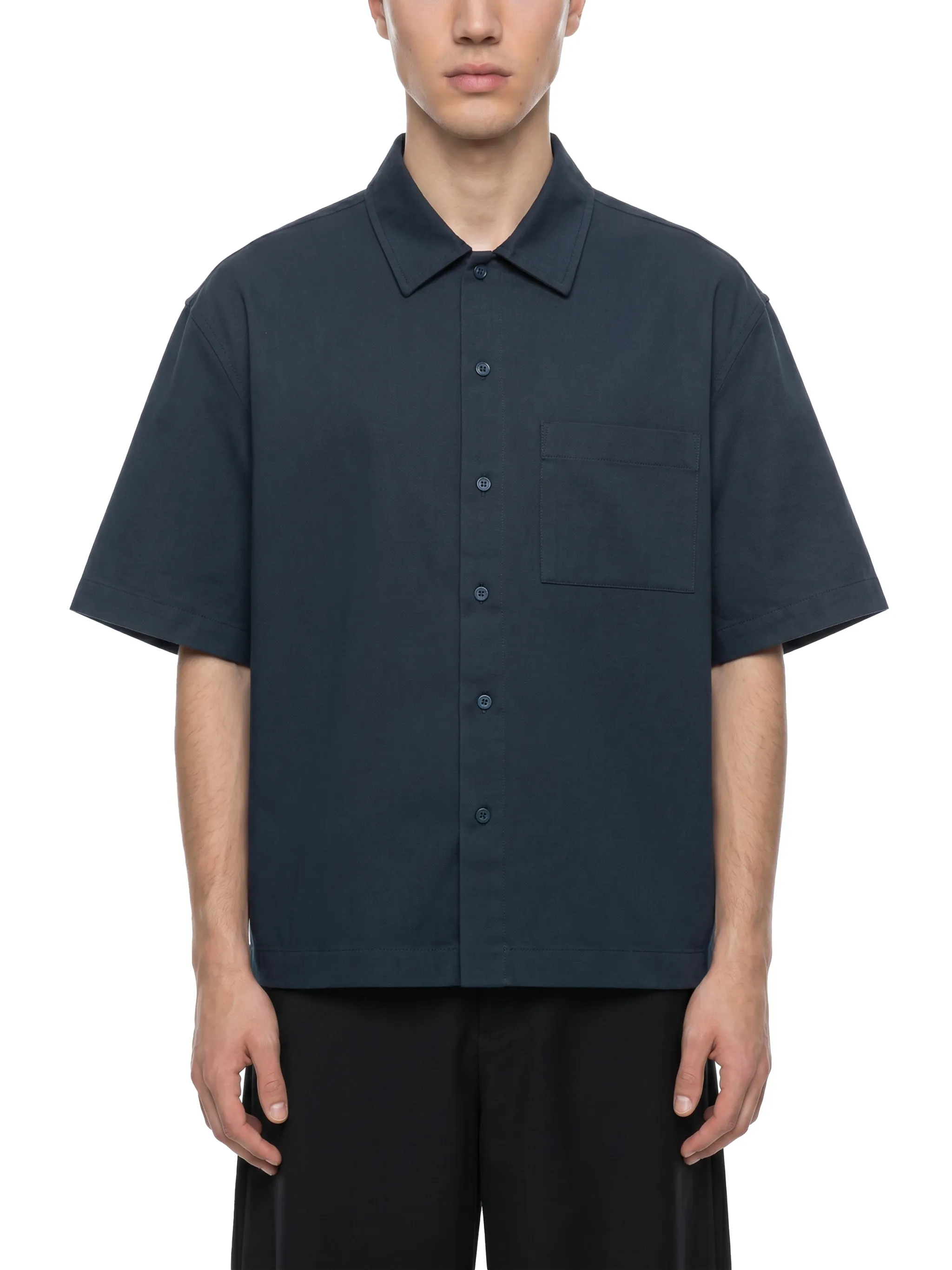Unisex Boxy Patch Pocket Short Sleeve Shirt