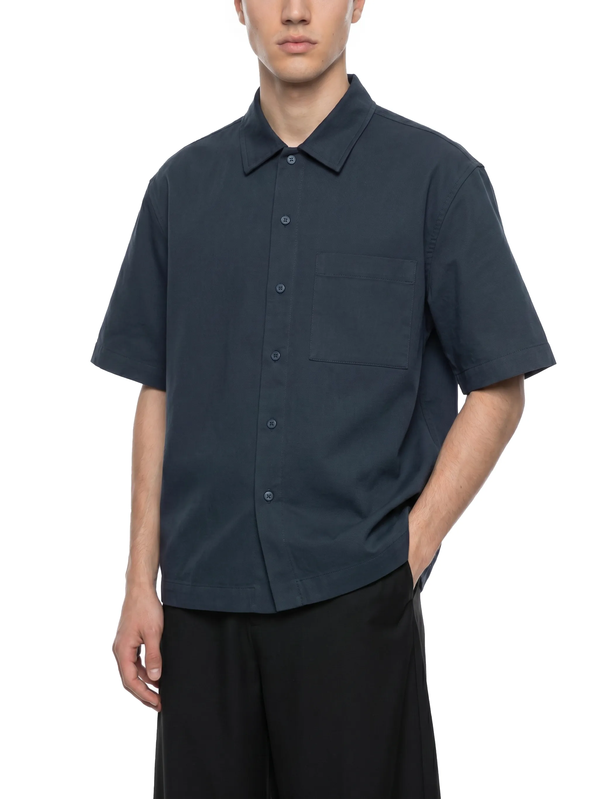 Unisex Boxy Patch Pocket Short Sleeve Shirt