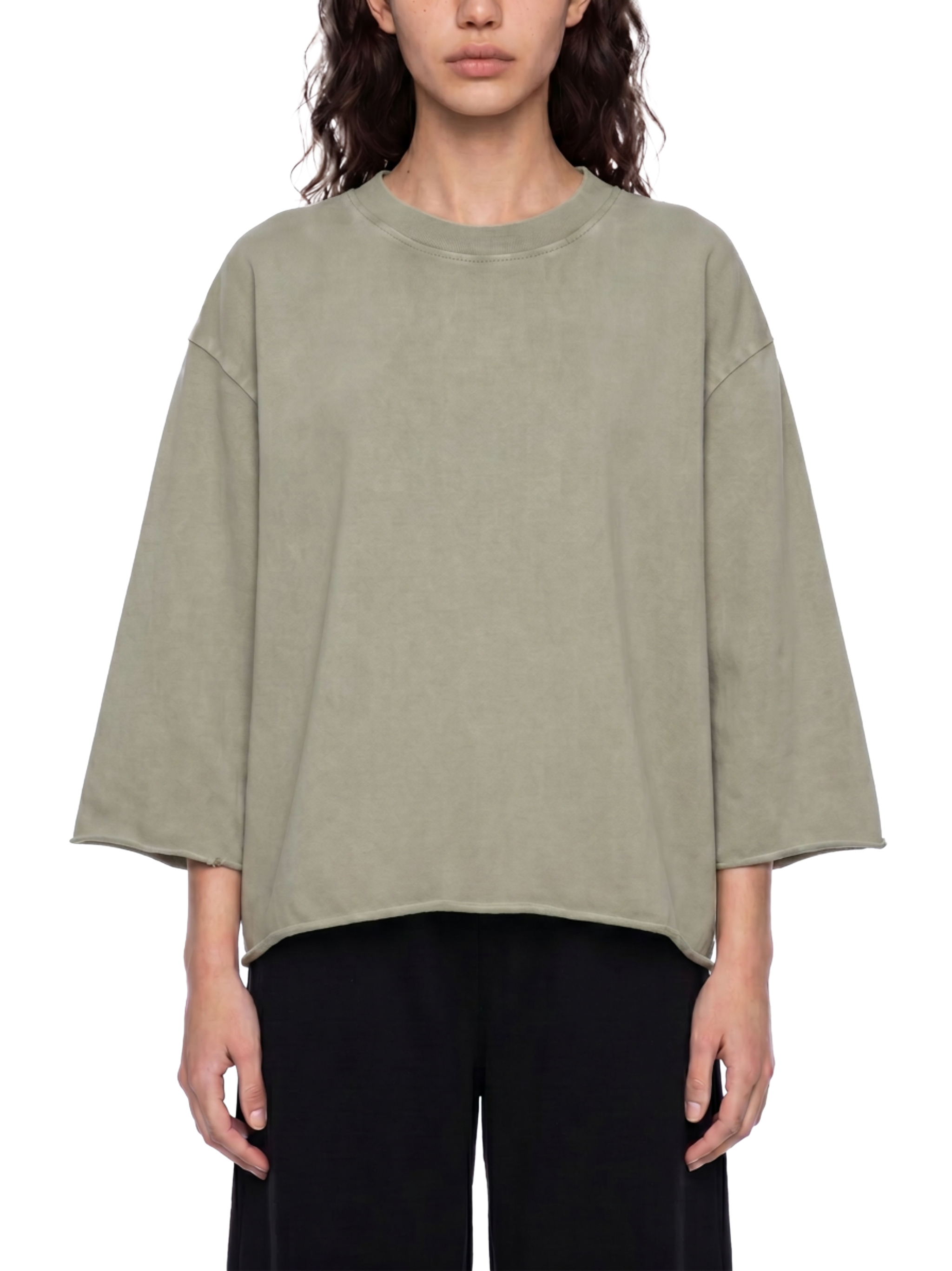 Unisex Mineral Wash Raw Hem Boxy T-Shirt #UT0121 | TAPSTITCH