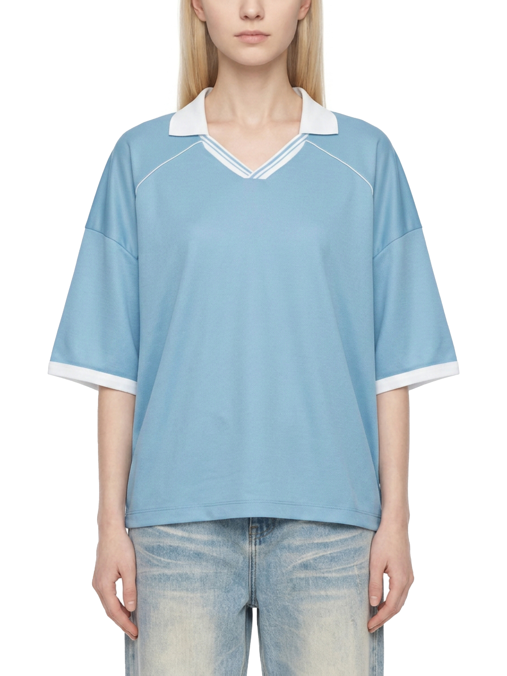 Unisex Collared Piping Boxy Soccer Jersey #UT0128 | TAPSTITCH