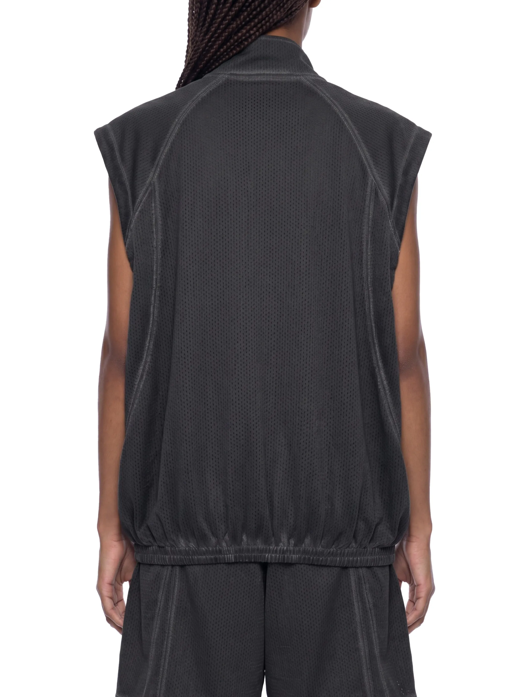Unisex Vintage Wash Mesh Full-Zip Vest