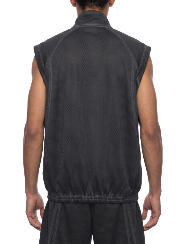 Unisex Vintage Wash Mesh Full-Zip Vest