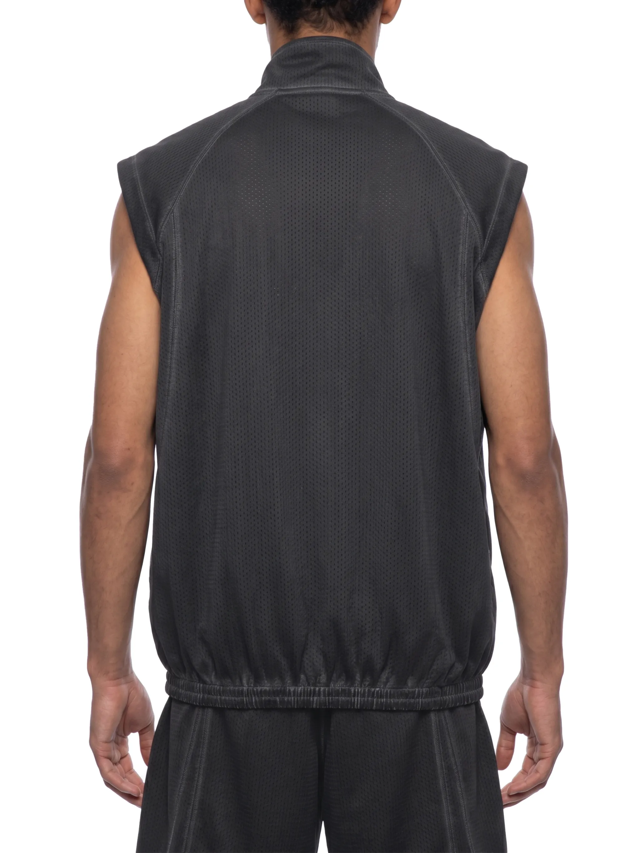 Unisex Vintage Wash Mesh Full-Zip Vest