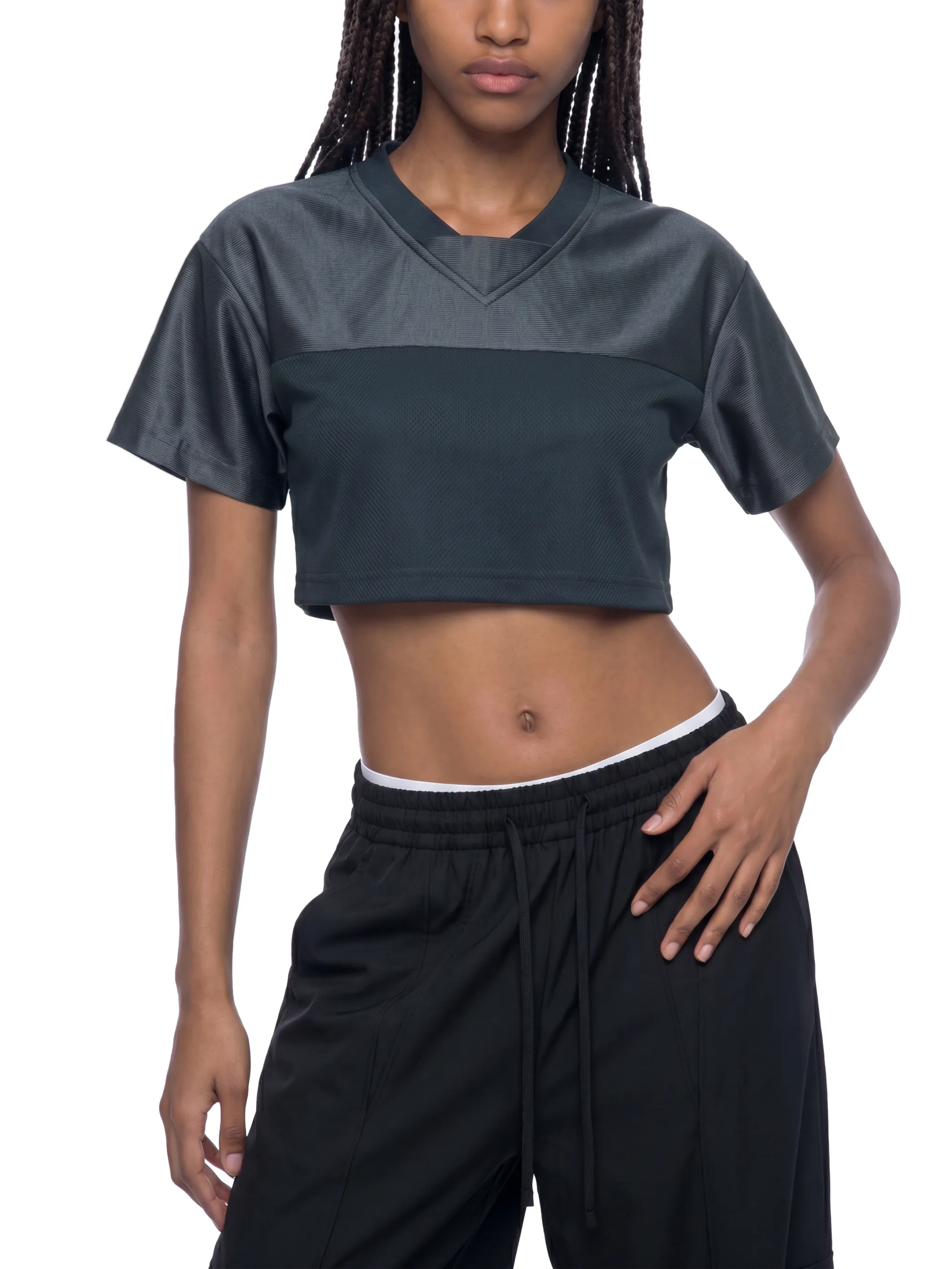 Women’s Cropped Paneled V-Neck Jersey