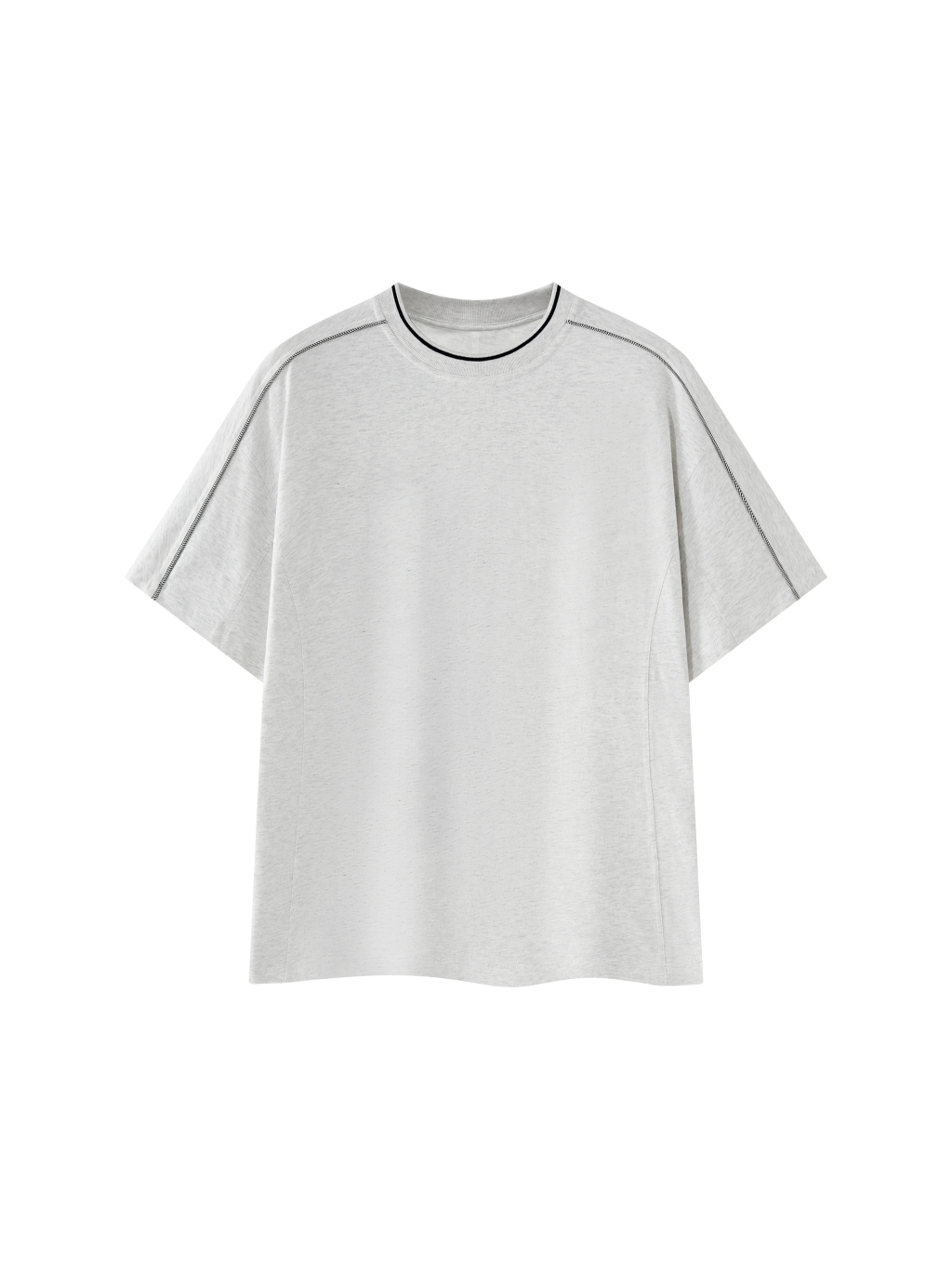 Unisex Oversized Contrast Tape T-Shirt - Main Image