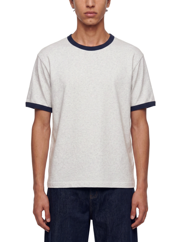 Contrast Edge Ribbed Crewneck T-Shirt