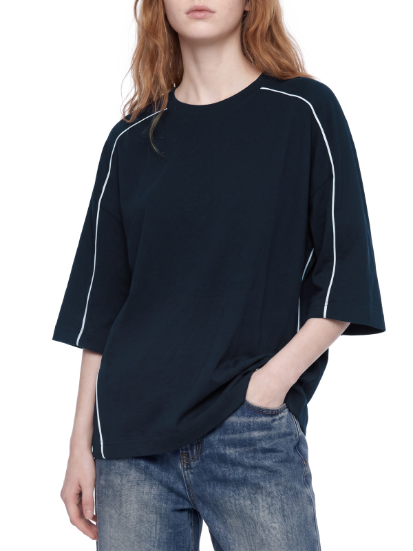 Unisex Heavyweight Boxy Piping T-Shirt