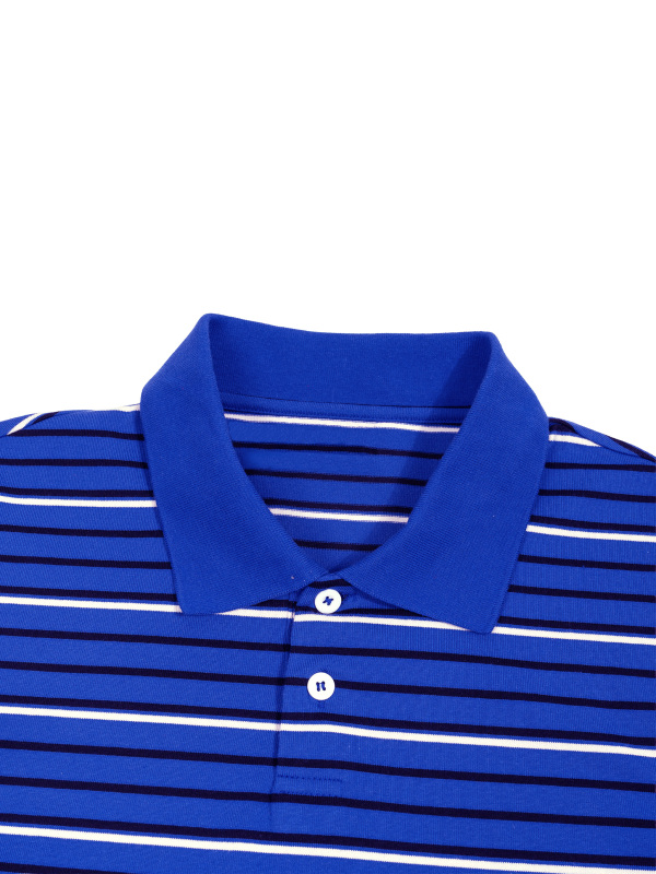 Unisex Striped Boxy Collared Polo Shirt