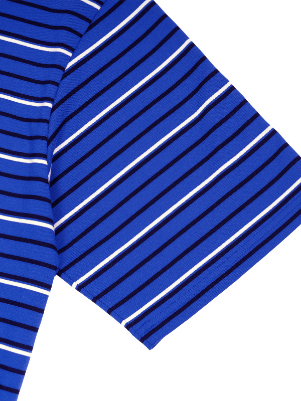 Unisex Striped Boxy Collared Polo Shirt