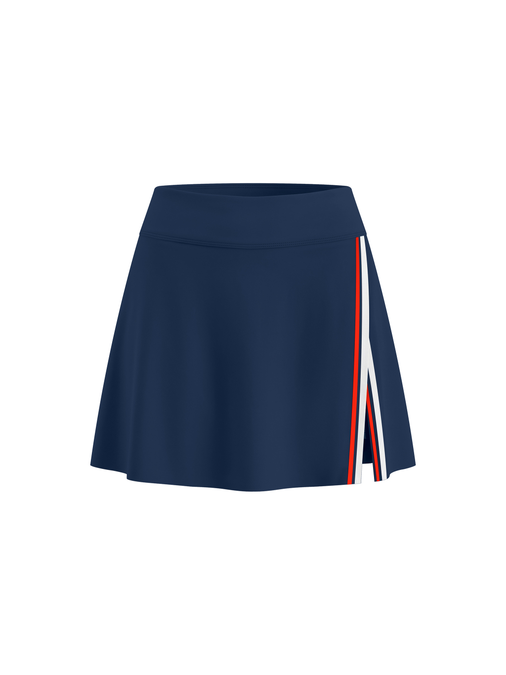 Women's A-Line Contrast Panel Slit Skirt - Main Image