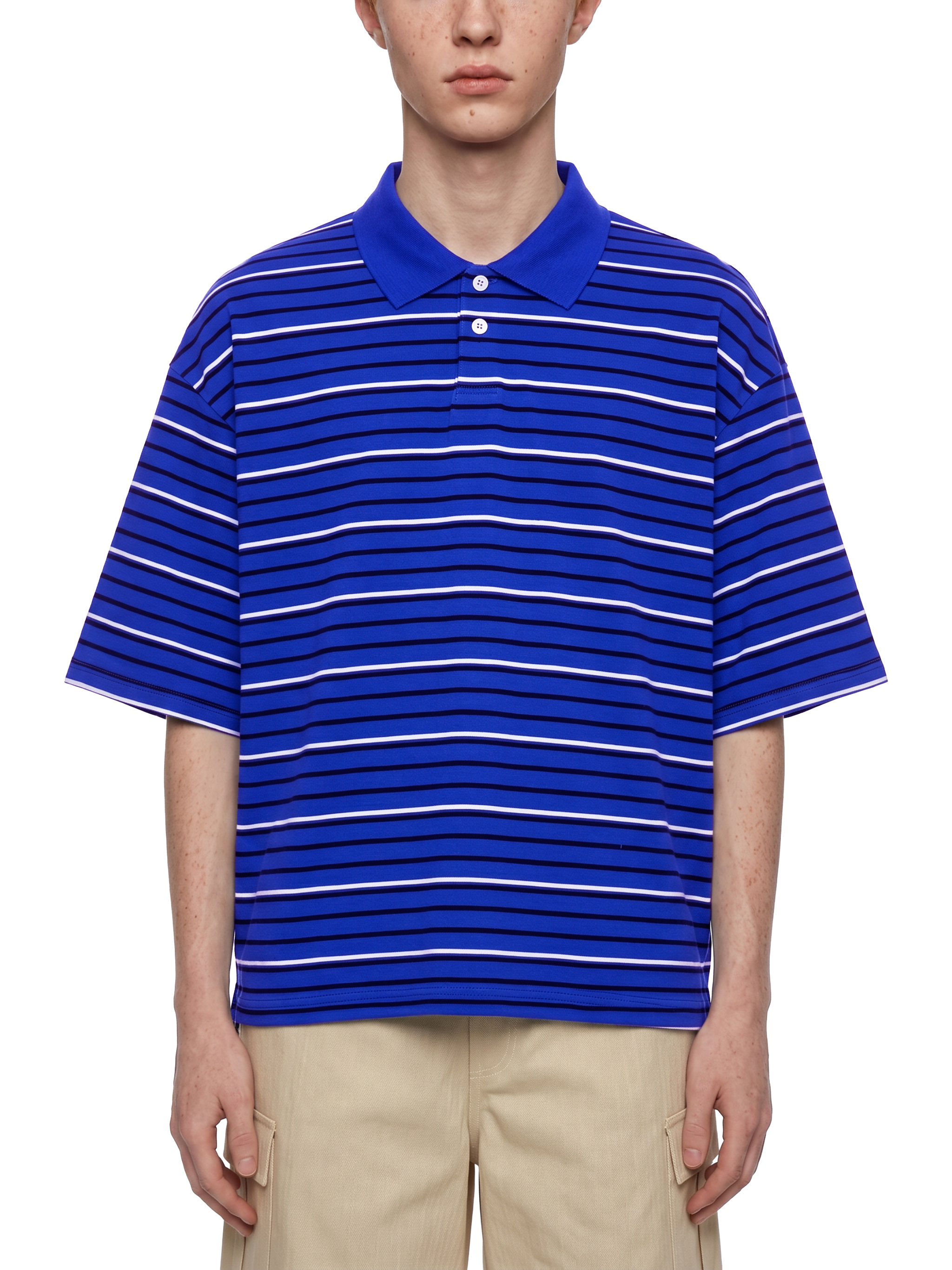Unisex Striped Boxy Collared Polo Shirt #UT0131 | TAPSTITCH