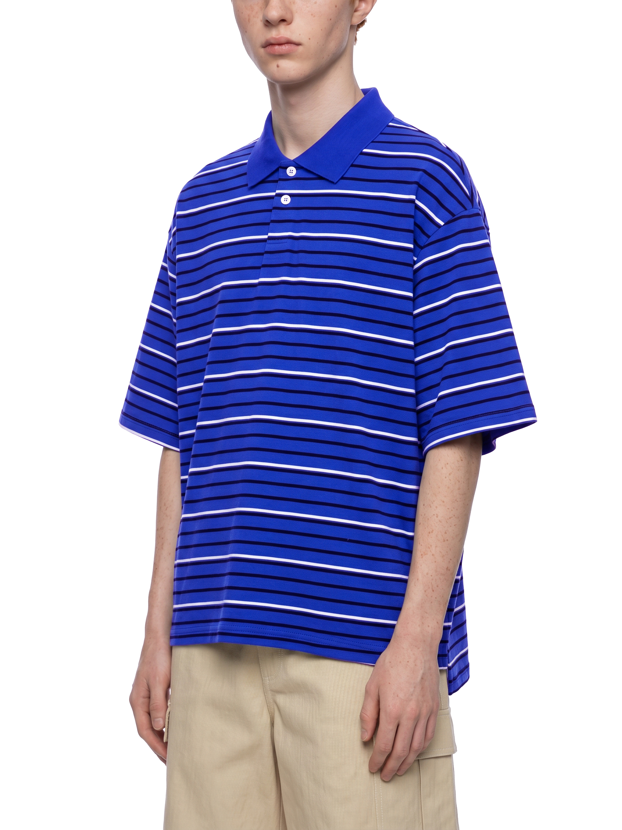 Unisex Striped Boxy Collared Polo Shirt #UT0131 | TAPSTITCH