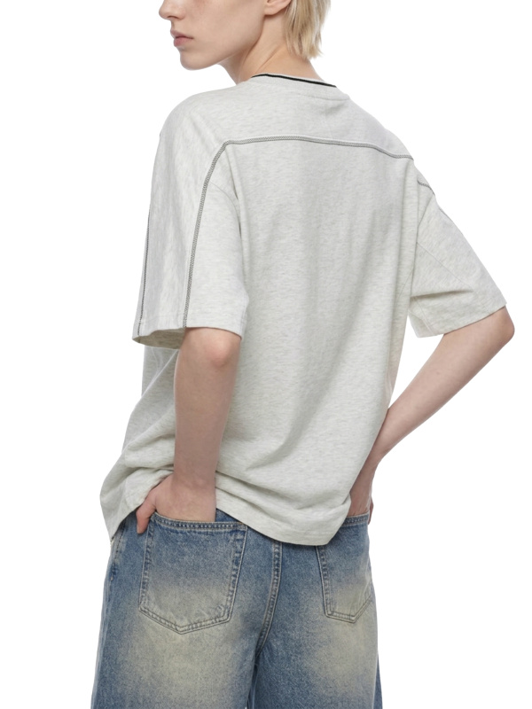 Unisex Oversized Contrast Tape T-Shirt