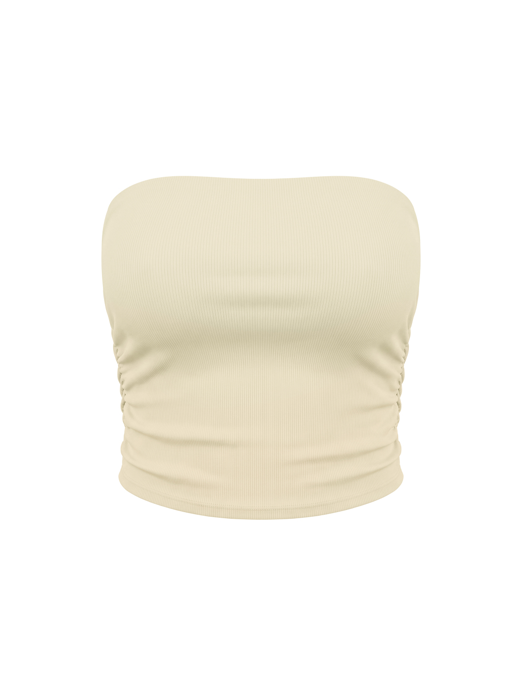 Women’s Ruched Cropped Yoga Tube Top - Main Image