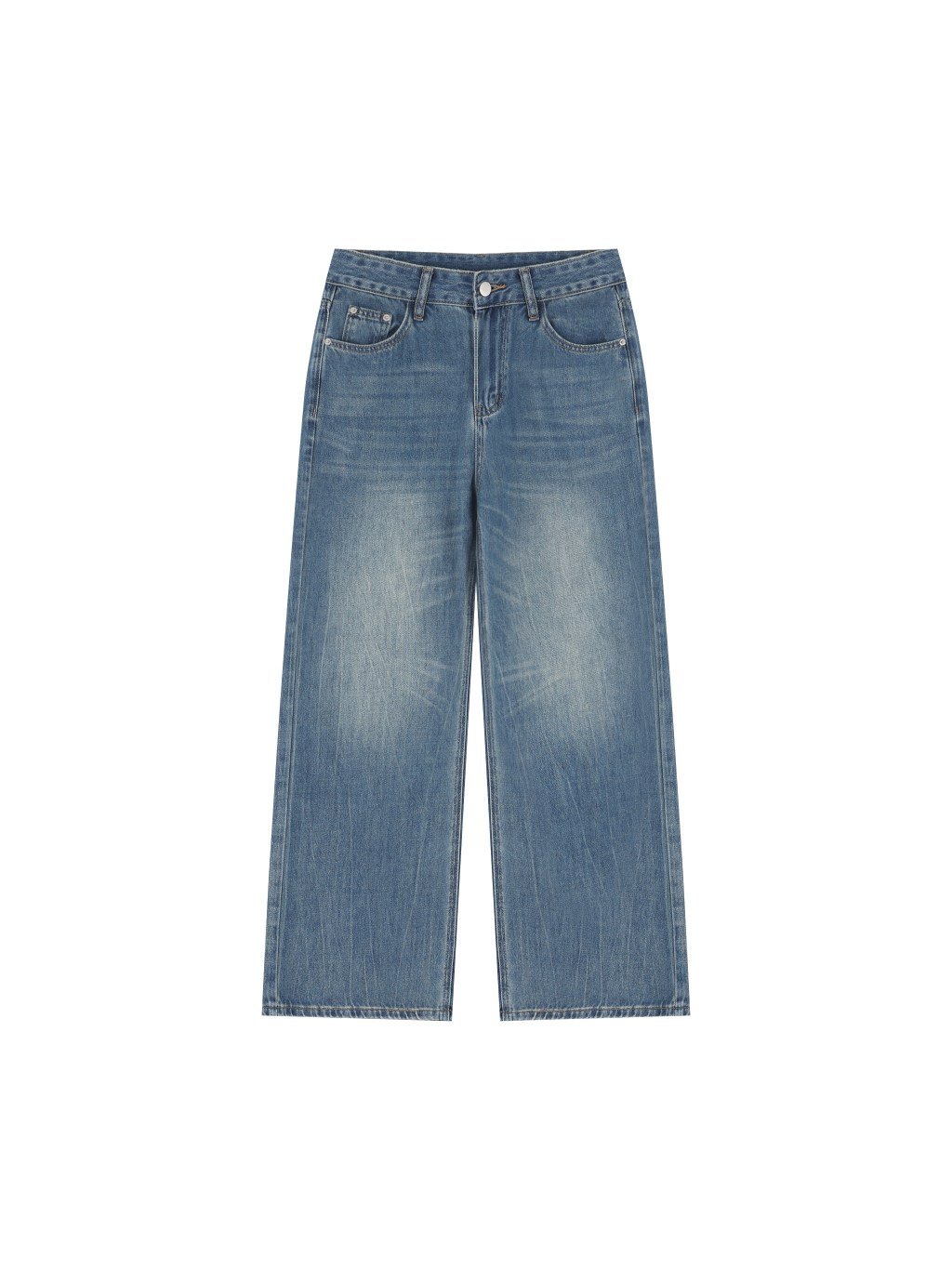 Women’s Vintage Wash Wide Leg Jeans - Main Image