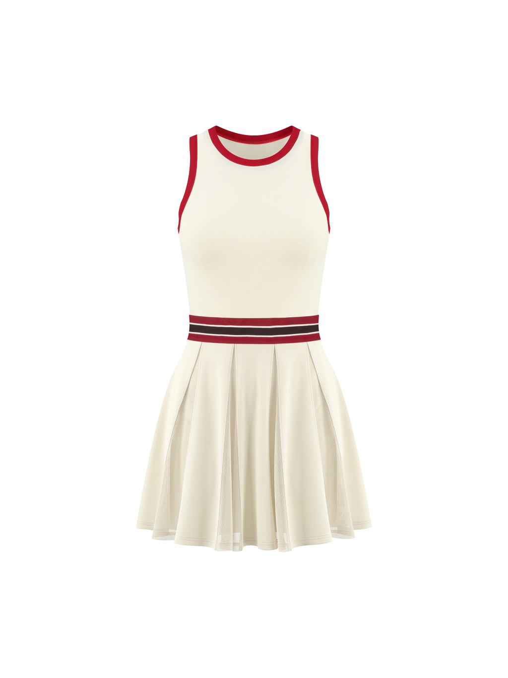 Women's Color Block A-Line Sleeveless Dress - Main Image