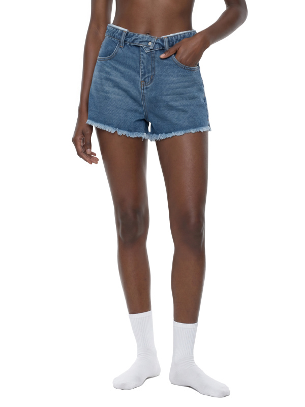 Women’s Vintage Wash High Rise Denim Shorts