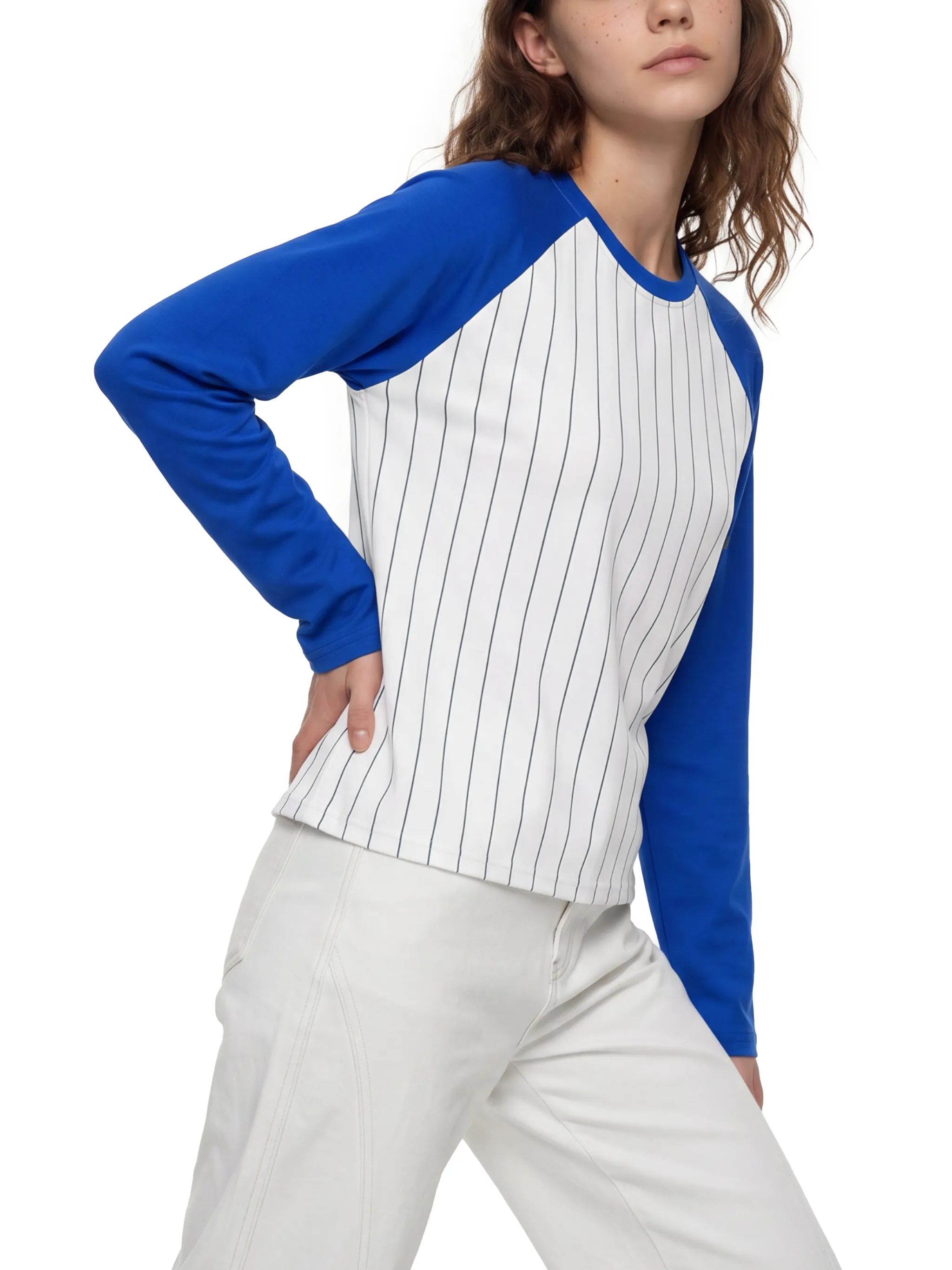 Unisex Striped Raglan Long Sleeve T-Shirt
