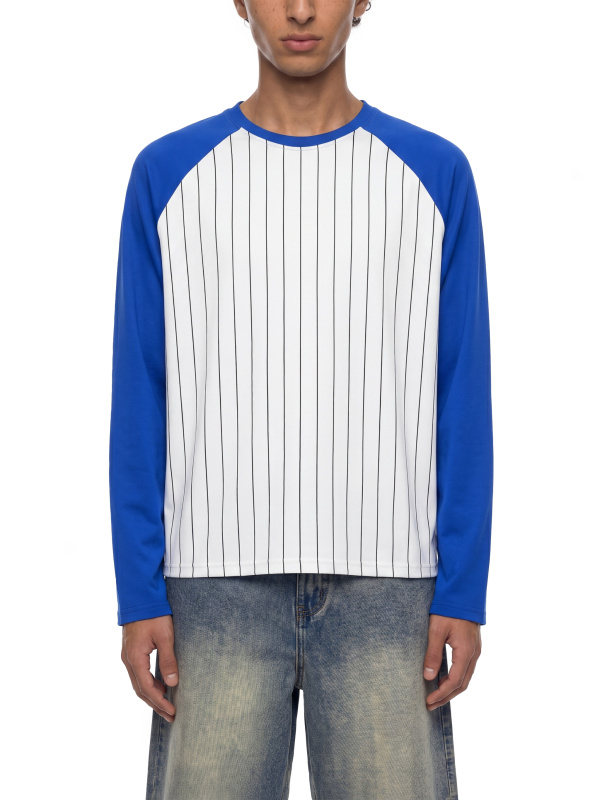 Unisex Striped Raglan Long Sleeve T-Shirt
