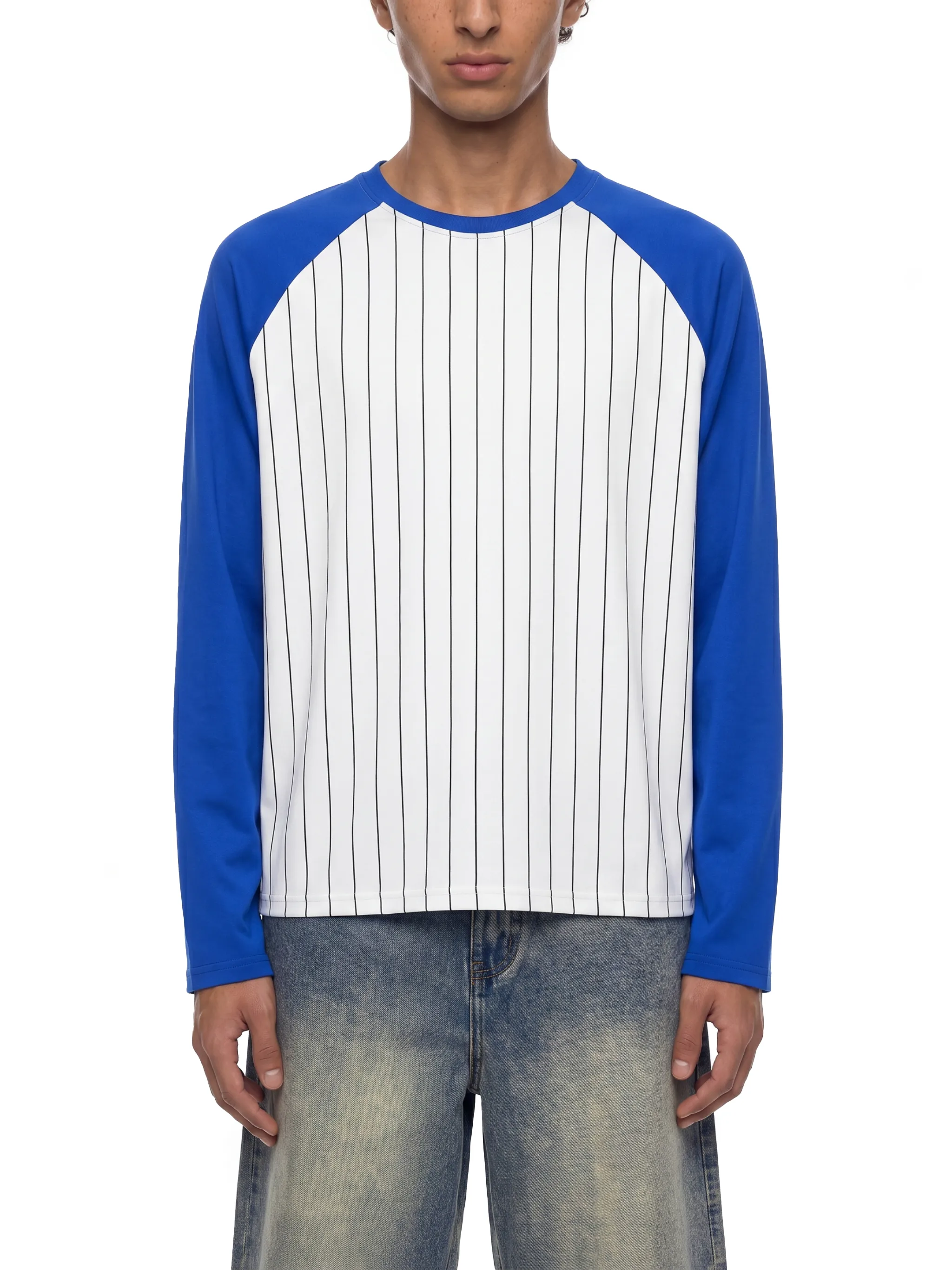 Unisex Striped Raglan Long Sleeve T-Shirt