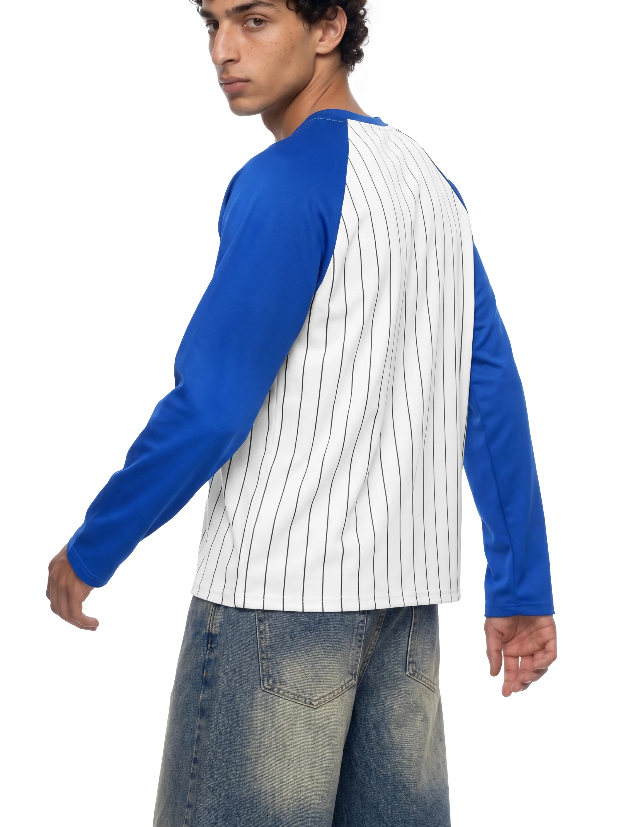 Unisex Striped Raglan Long Sleeve T-Shirt