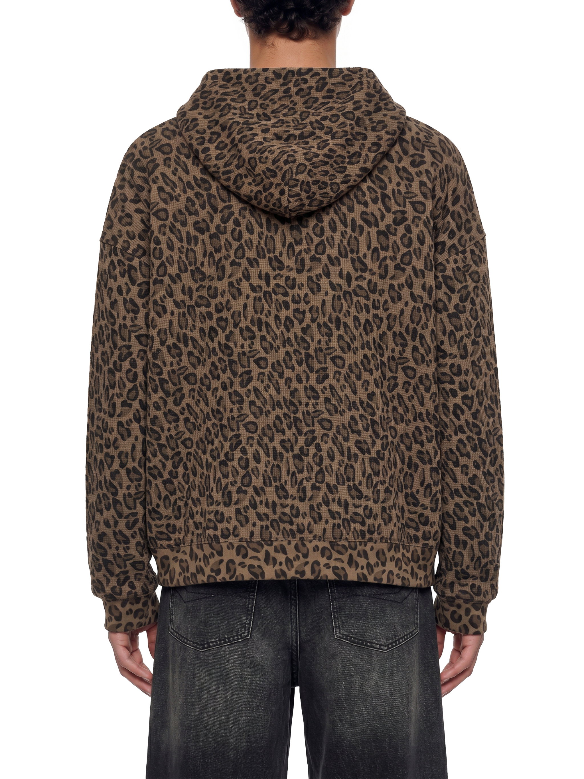 コレクション WaffleCampany Unisex Leopard Print Waffle Full Zip Hoodie #UT0143 | TAPSTITCH