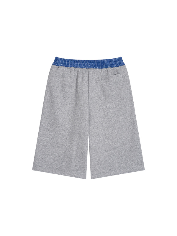 Unisex Plaid Waistband Shorts