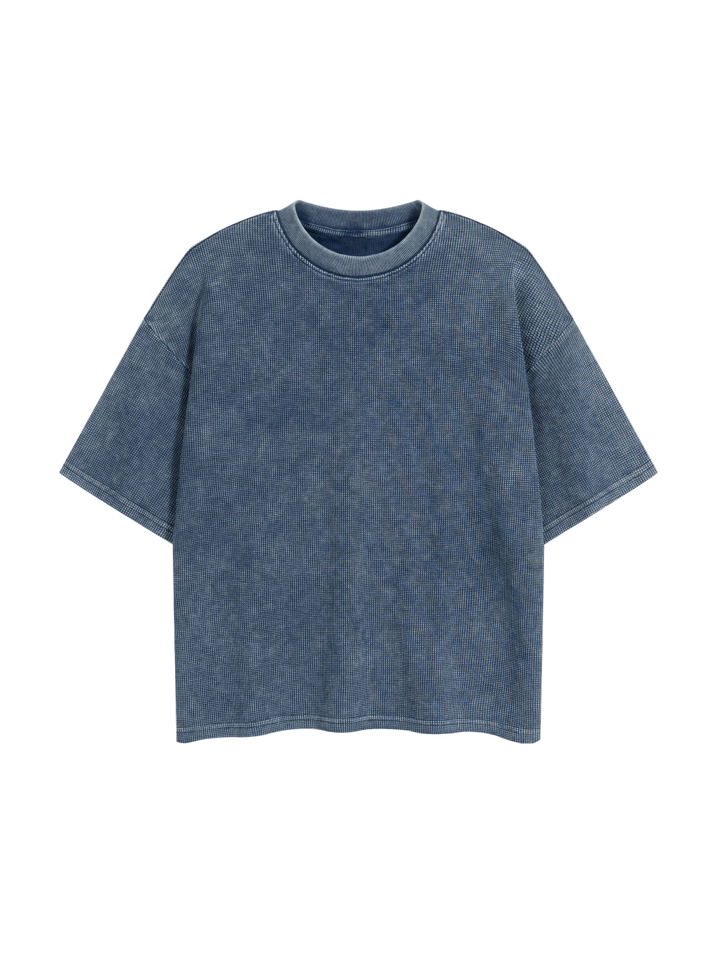 Textured Waffle Washed Boxy T-Shirt - Main Image