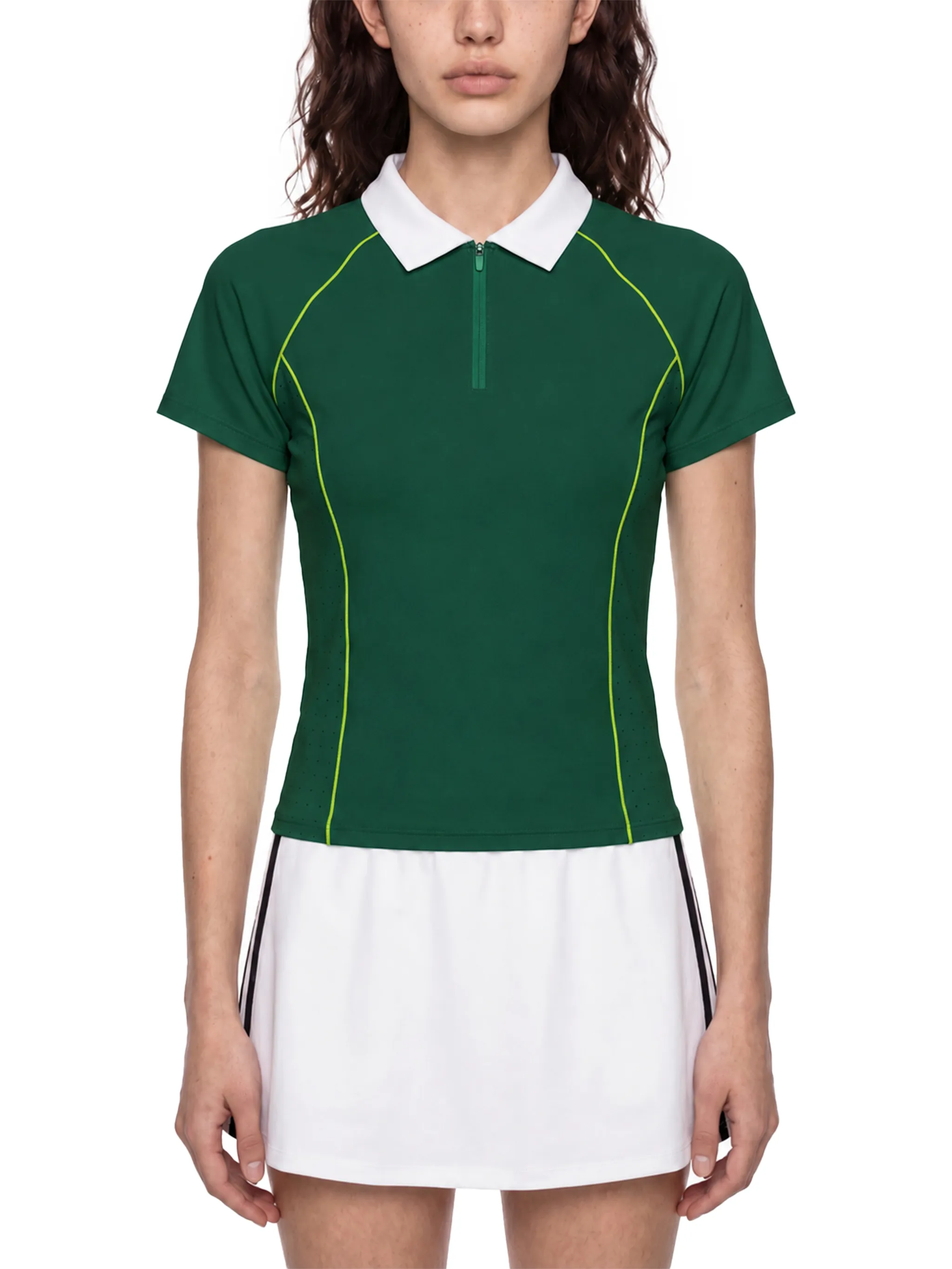 Women’s Slim Fit Quarter-Zip Polo Shirt