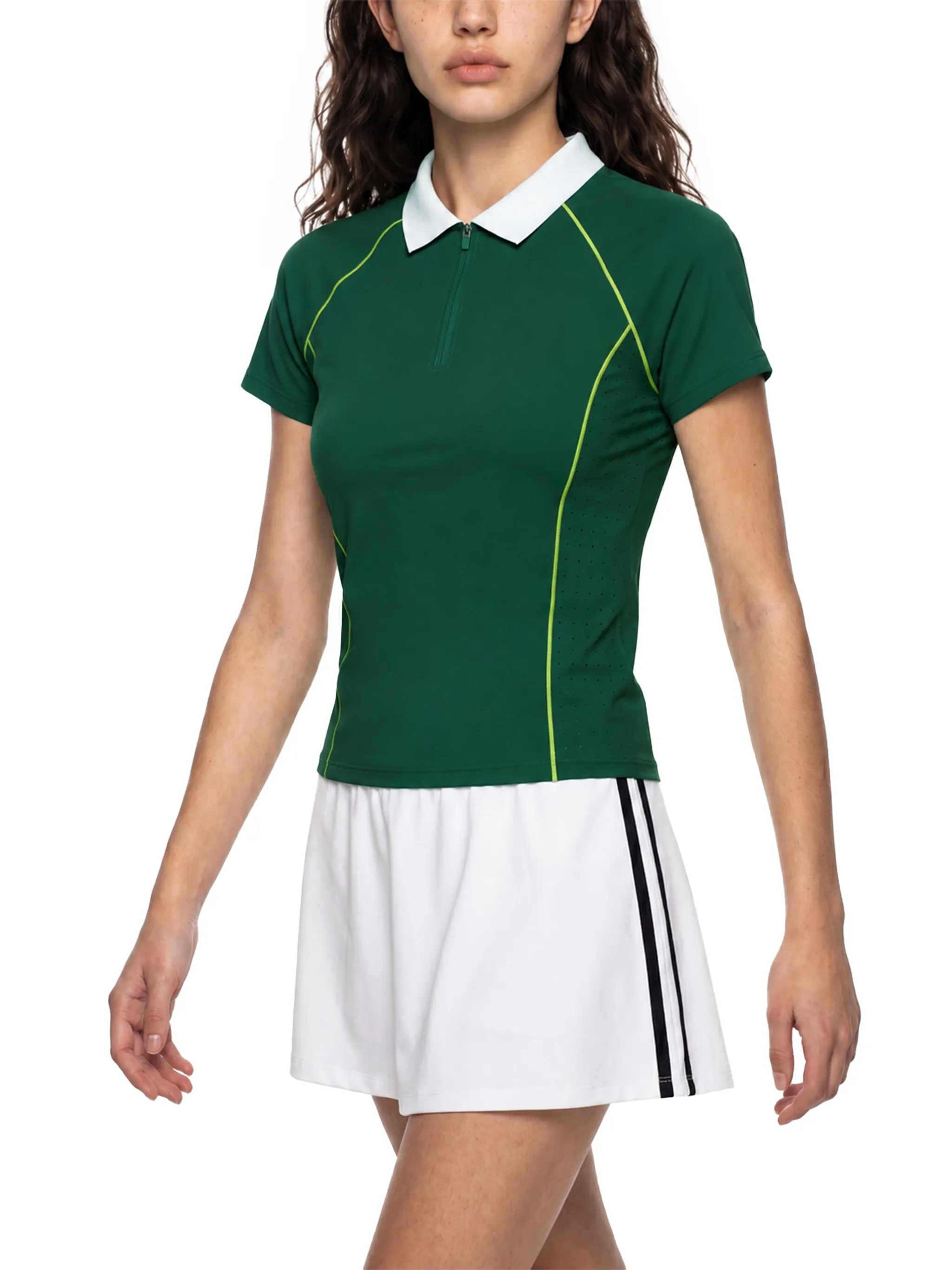 Women’s Slim Fit Quarter-Zip Polo Shirt