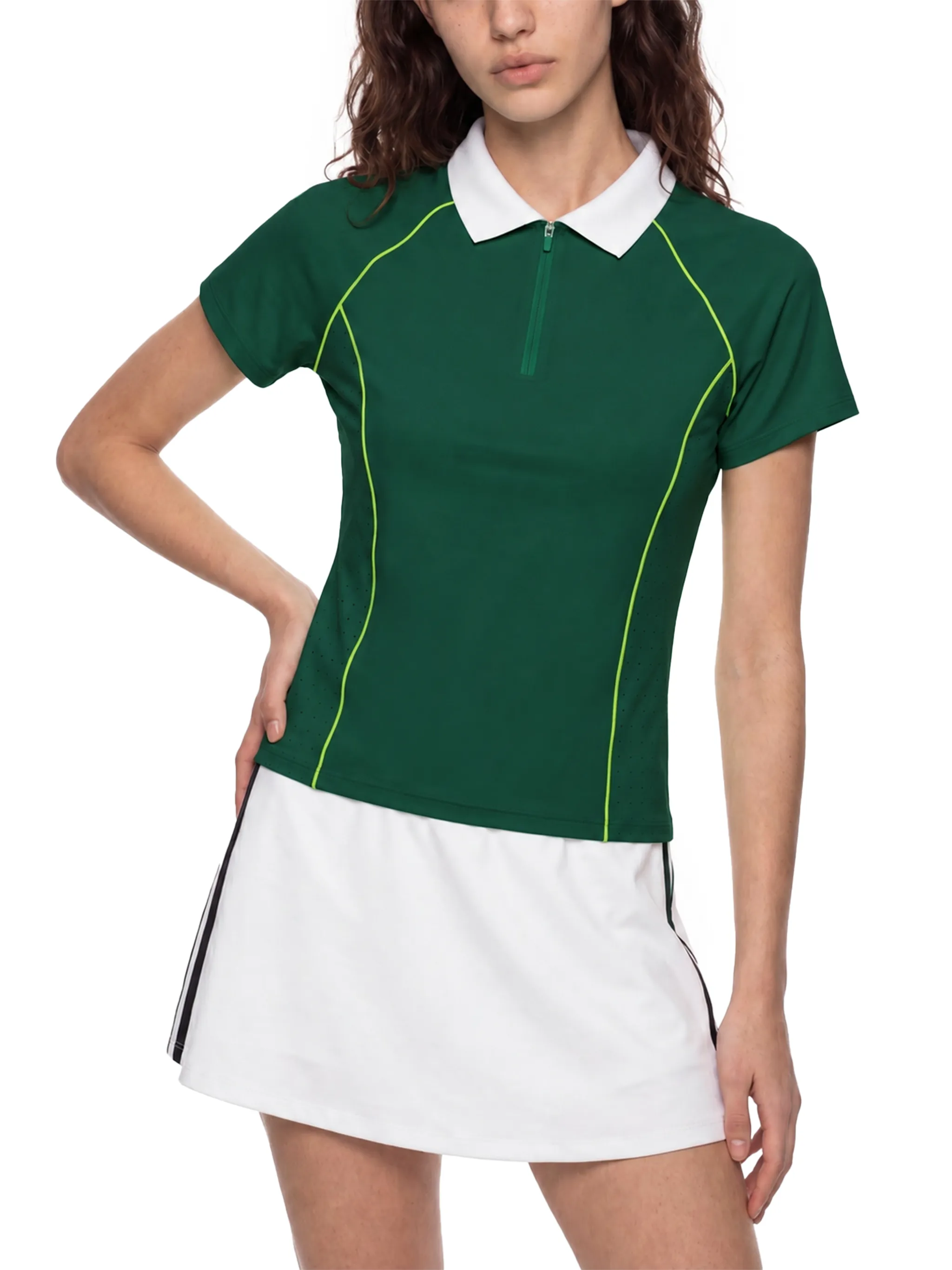 Women’s Slim Fit Quarter-Zip Polo Shirt