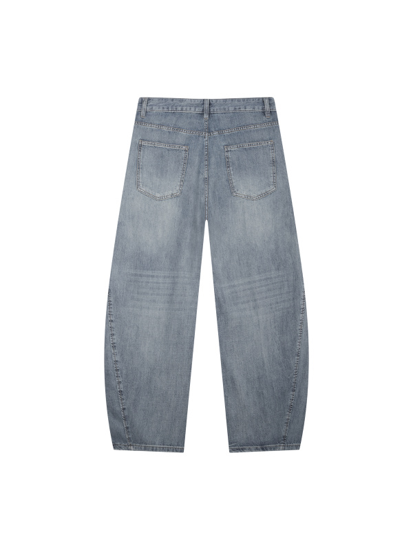 Men's Vintage Wash Barrel Leg Jeans