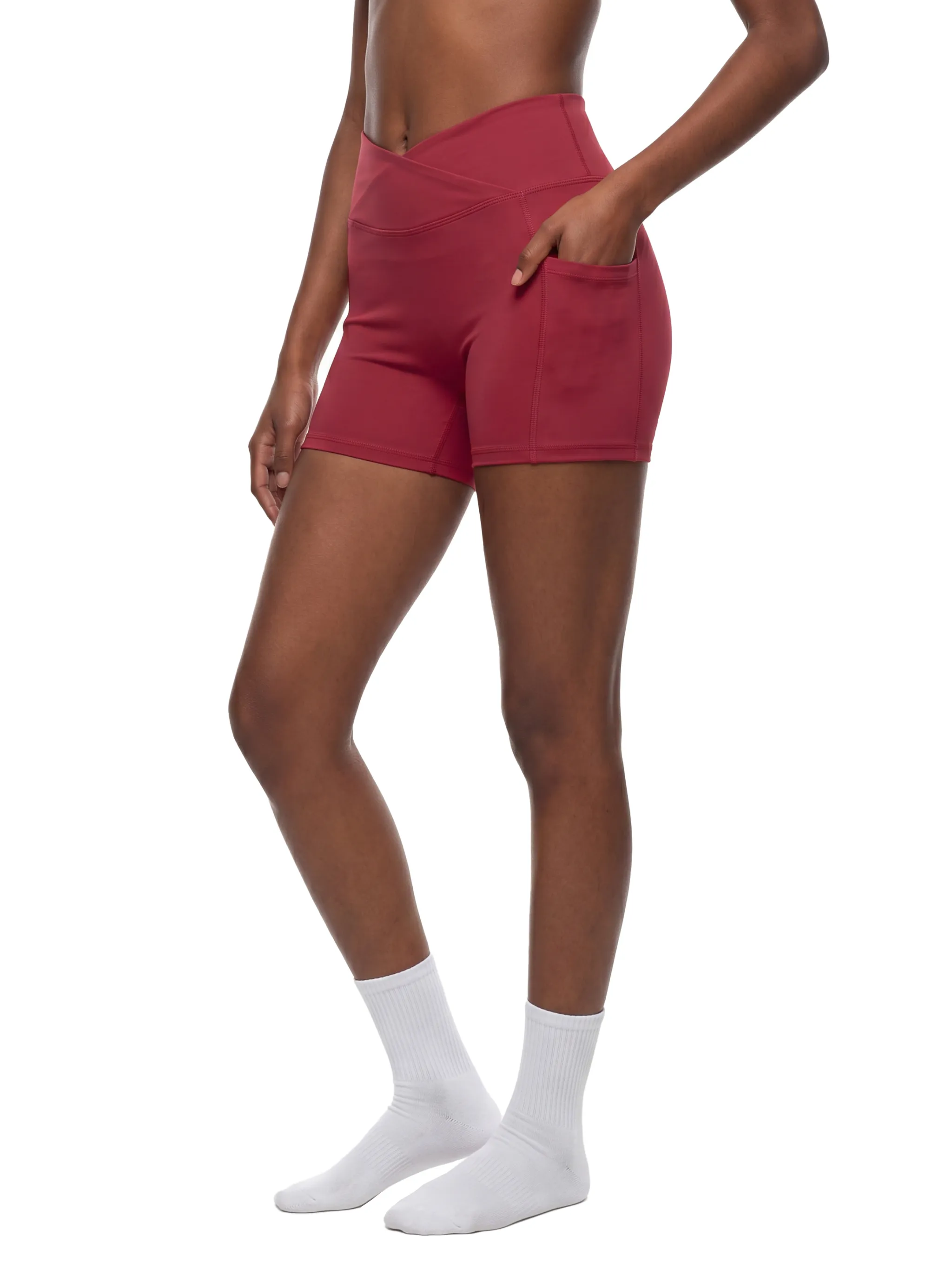 Women’s High Rise Pocket Yoga Shorts 