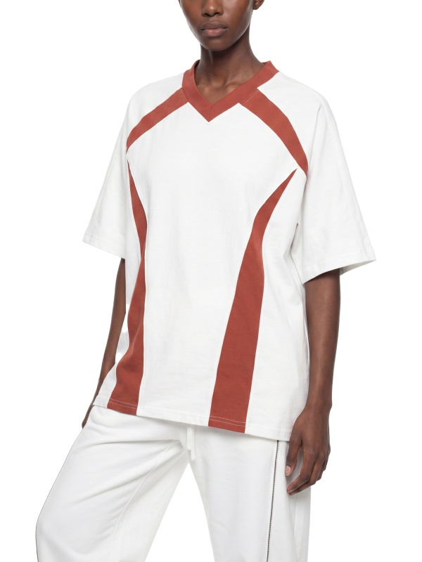 Unisex Color Block V-Neck T-Shirt