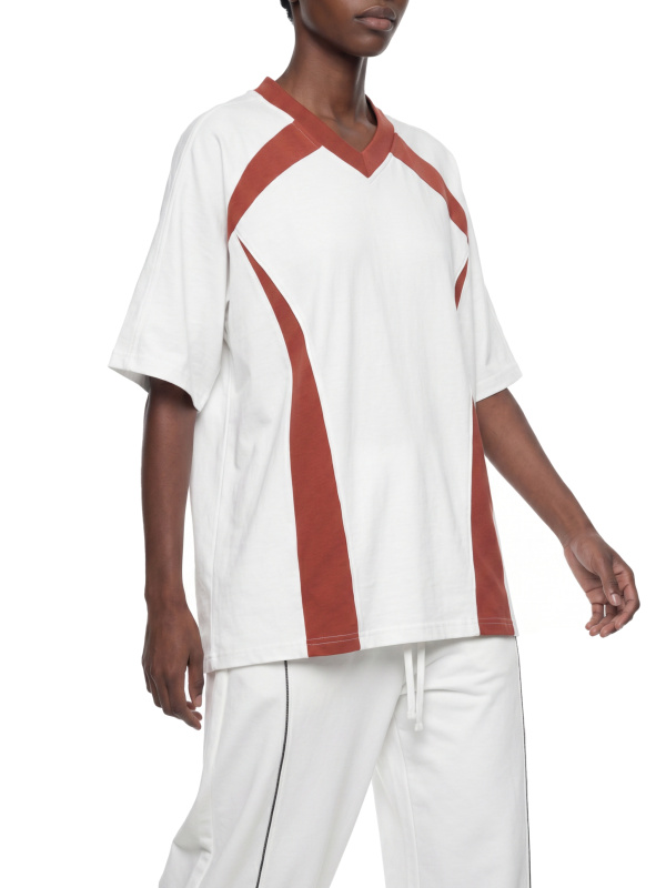 Unisex Color Block V-Neck T-Shirt